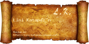 Lini Katapán névjegykártya